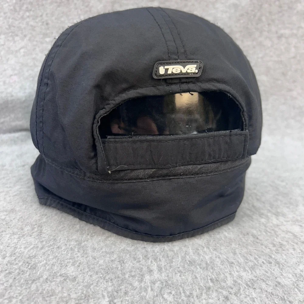 Teva Logo Mens Black Teva Hat Gore-Tex Ear Flap Adjustable OSFM